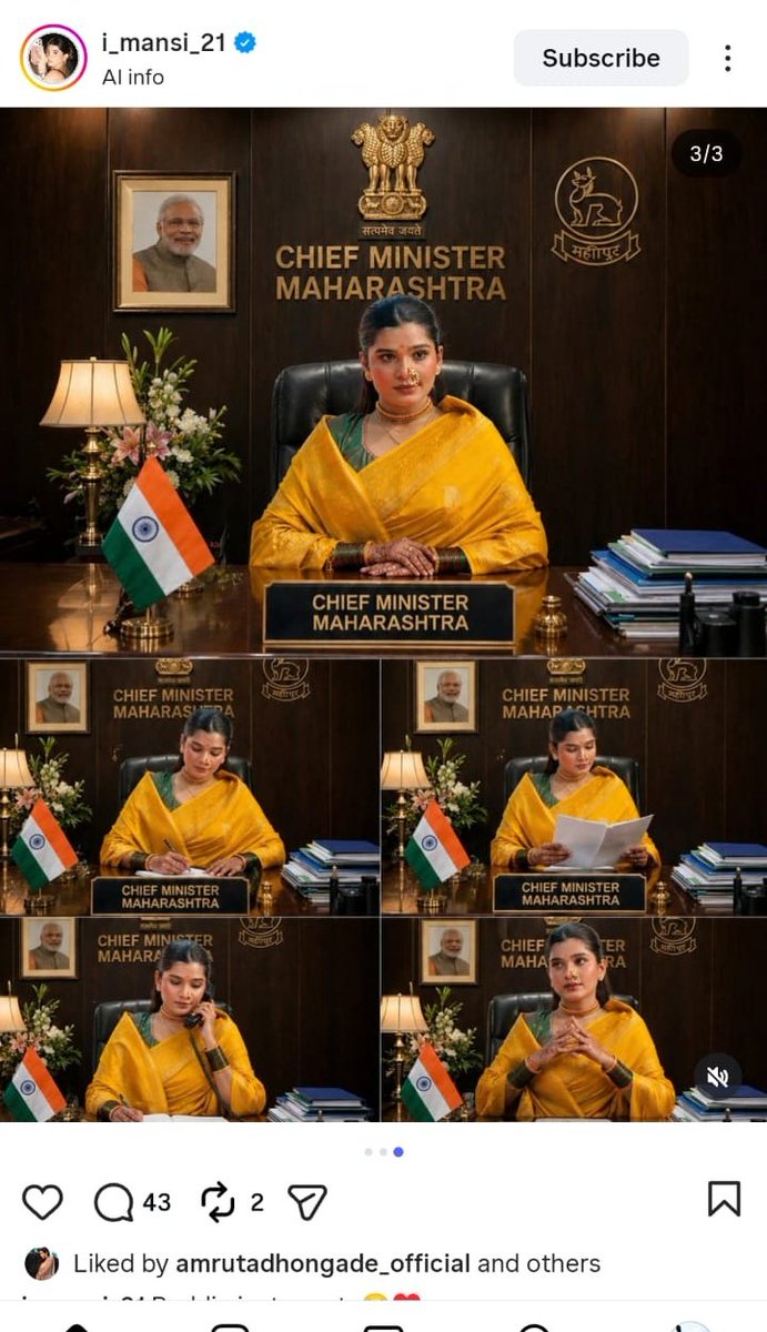 All_IND_Driver's tweet photo. I request to @CMOMaharashtra take action against this instagram account holder. She just misusing of Ai. @mieknathshinde
@DGPMaharashtra @CPMumbaiPolice @MumbaiPolice #maharashtra #ai https://t.co/kZnfasBvmv