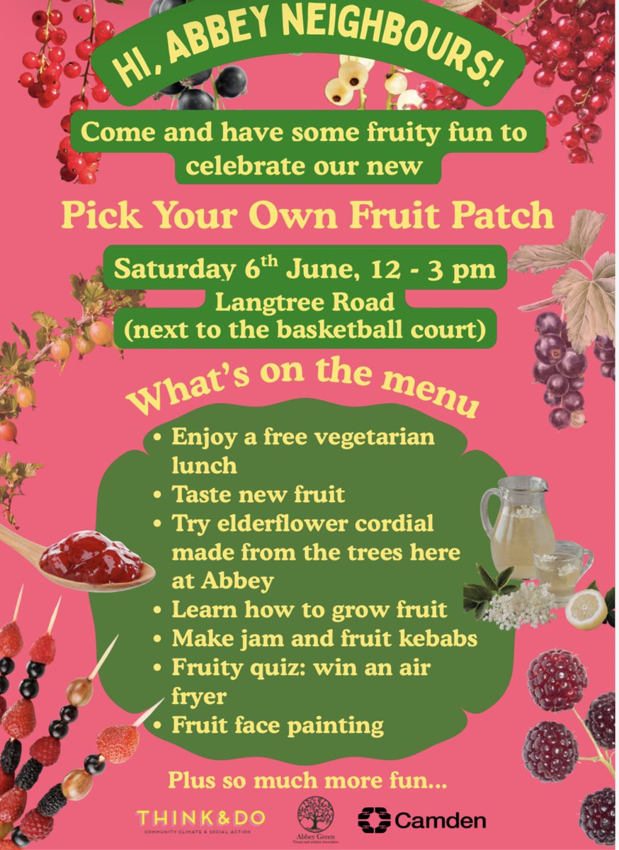 ThinkDoCamden's tweet photo. Alongside residents at the Abbey estate Kilburn we’ve planted a Pick Your Own Fruit Patch. Full of yummy soft fruit. Kilburn’ers, join us to celebrate at a fruity party … @CamdenCouncil https://t.co/cmVfH77Nm4