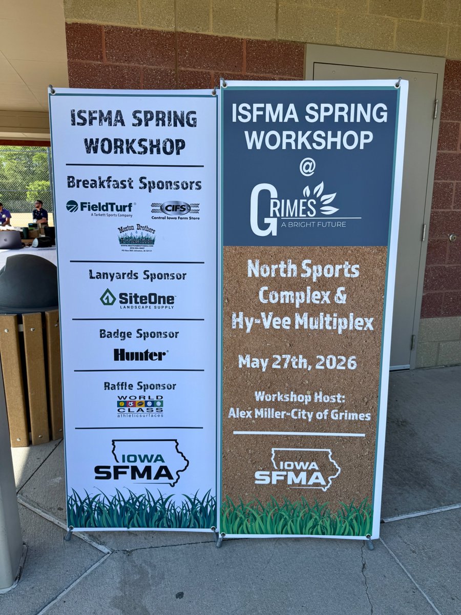 iowa_stma's tweet photo. Thanks to our many sponsors for supporting Iowa SFMA and our mission to spread education across Iowa. Our workshops are a great resource for anyone working in the sports field industry - be sure to keep an eye out for future events at https://t.co/m3R90U6V7C https://t.co/PWGtViGjuB