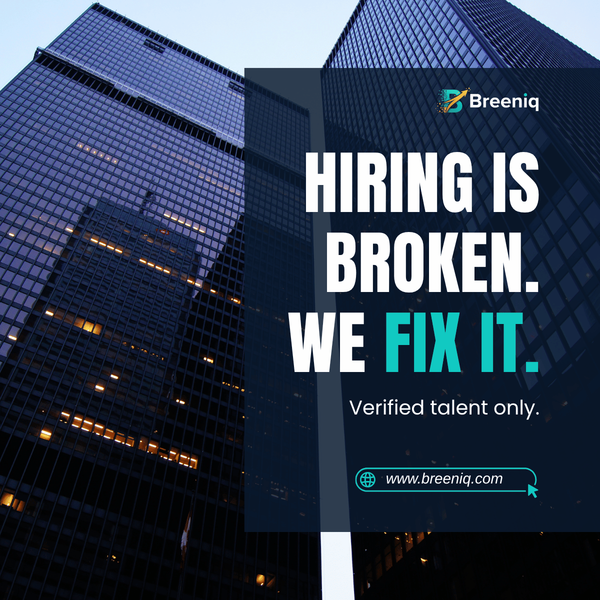 BreeniqHQ's tweet photo. Hiring is broken. We fix it.

Verified talent only.

#breeniq #education #employment #employers #learning #hiring #artificialintelligence #AI #technology #tech https://t.co/rkl8nqWw1i