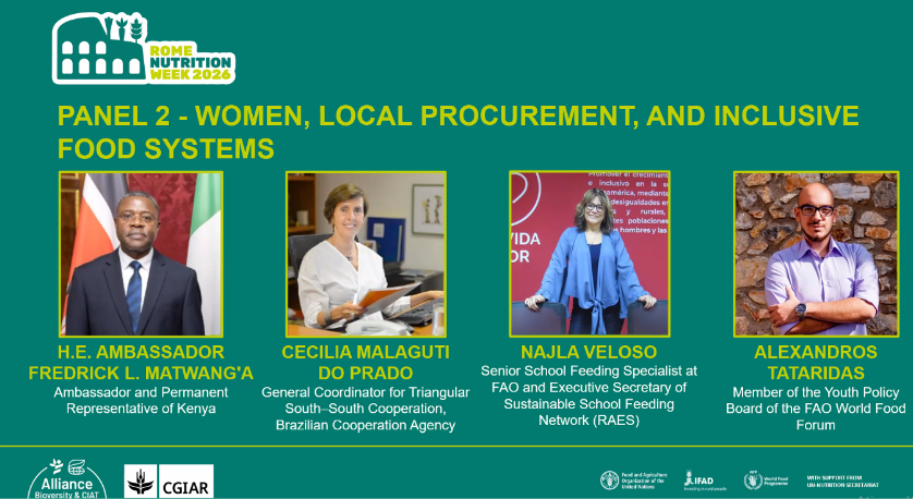 FAOBrasilCoop's tweet photo. 🗓️Hoy, la Red de Alimentación Escolar Sostenible (RAES) impulsada por @FAOBrasilCoop participó de la Semana de Nutrición de la @FAO en 🇮🇹, compartiendo experiencias con expertos internacionales y de países como Brasil, Finlandia, Kenia y Filipinas.  #CooperaciónSurSur #RAES https://t.co/FjN1s8z1A3