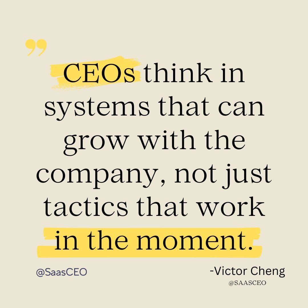 VictorCheng's tweet photo. Tactics create short-term wins.

Systems create scalable companies.

The best CEOs build processes that grow with the business instead of relying on constant heroics.

#Leadership #Scaling https://t.co/RDWjpUgbwH