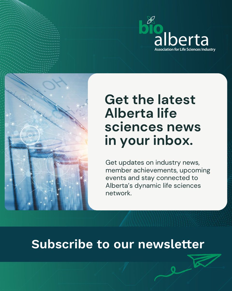 Bioalberta's tweet photo. Be part of Alberta’s life sciences story. Subscribe to our newsletter to stay connected to the people and progress driving our ecosystem forward.

Subscribe now: https://t.co/qLZAXN0ziQ

#BioAlberta #LifeSciencesAB #Innovation #EcosystemGrowth https://t.co/keemXznk2a