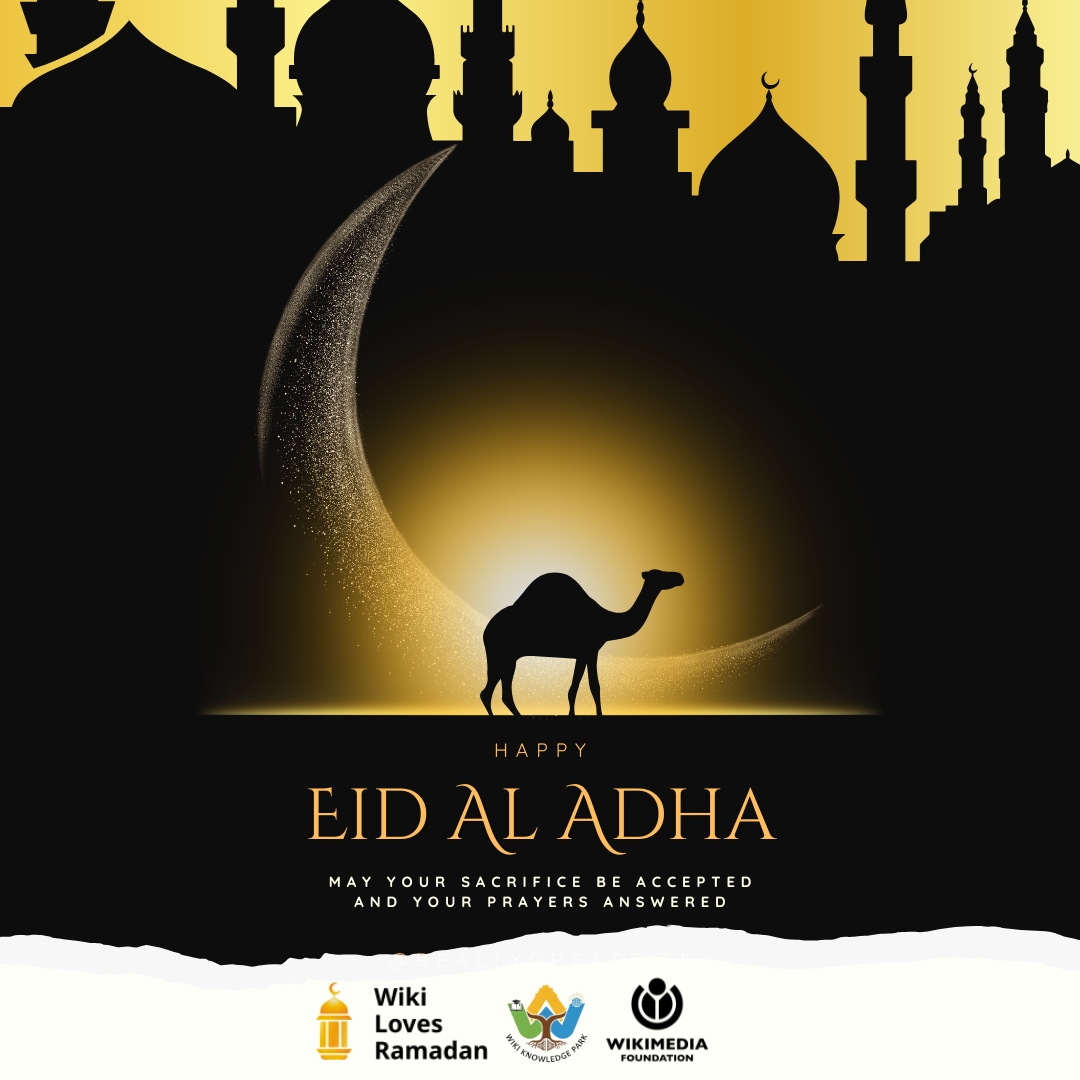 WikiLoveRamadan's tweet photo. 🌙✨Eid Mubarak from all of us at Wiki Loves Ramadan!

To our #Muslim community around the world, we wish you &amp; your loved ones a joyful &amp; blessed Eid-el-Adha filled with peace, gratitude, togetherness, &amp; moments to cherish.

Wishing you a beautiful celebration &amp; a blessed #Eid🤍 https://t.co/PL9ob7qG9s