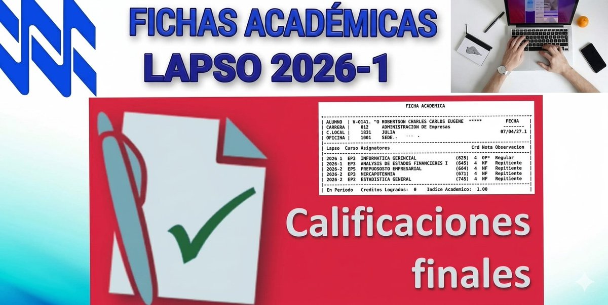 UNA_CLBolivar's tweet photo. 🚨ATENCIÓN ESTUDIANTES REGULARES! 🚨
Se les informa que ya las Fichas Académicas del Lapso 2026-1, están publicadas en el blog y los posibles reclamos están disponibles hasta el 30 de mayo en el Departamento de Evaluación los días Martes y Sábados. https://t.co/DtCwj3IdE0 https://t.co/AjZCoIZQic