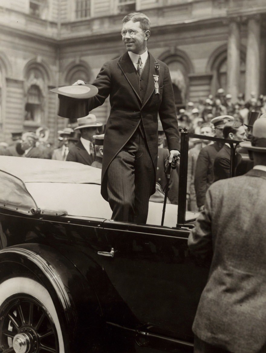 100YearsAgoLive's tweet photo. Crown Prince Gustav Adolf of Sweden receives a tickertape parade upon arriving in New York City. https://t.co/pckXl7kxEI