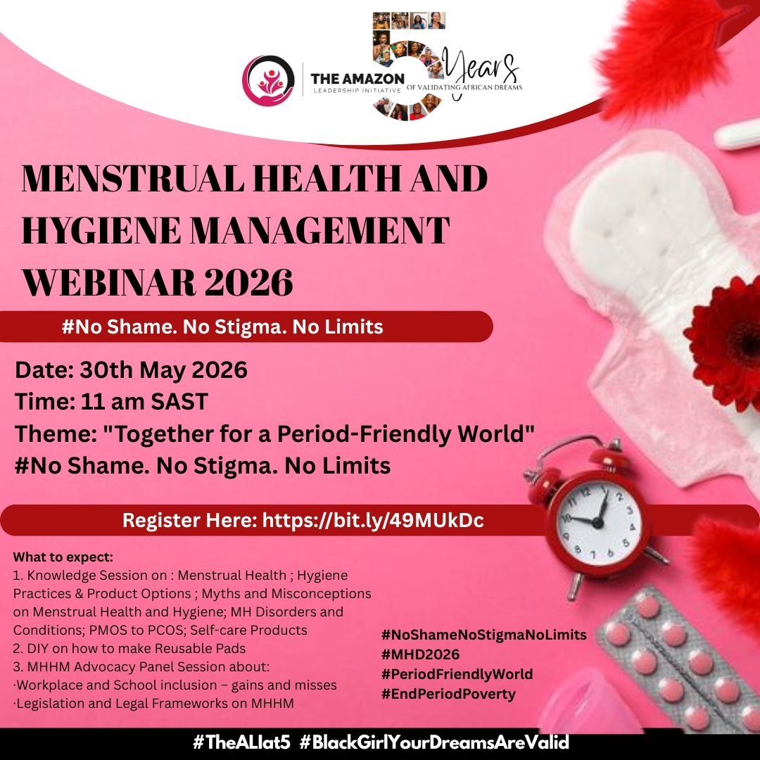joymilele's tweet photo. Register to listen in, Together for a Period Friendly World #NoSShame #NoStigma #NoLimits #MHDay2026 #PeriodFriendlyWorld 🩸🩸🩸🩸 https://t.co/jcTj3PyKtP