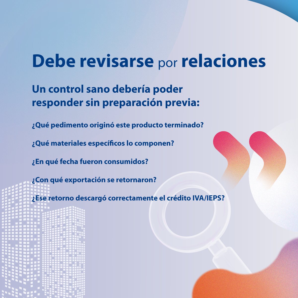 artycampa's tweet photo. El control IMMEX no se revisa por saldos…
se revisa por relaciones.

Debes poder responder al instante:
origen, materiales, consumo y retorno.

Si necesitas reconstruir información…
no estás documentando, solo registrando.

Y en auditoría, eso no es suficiente. https://t.co/BdWPuIshin