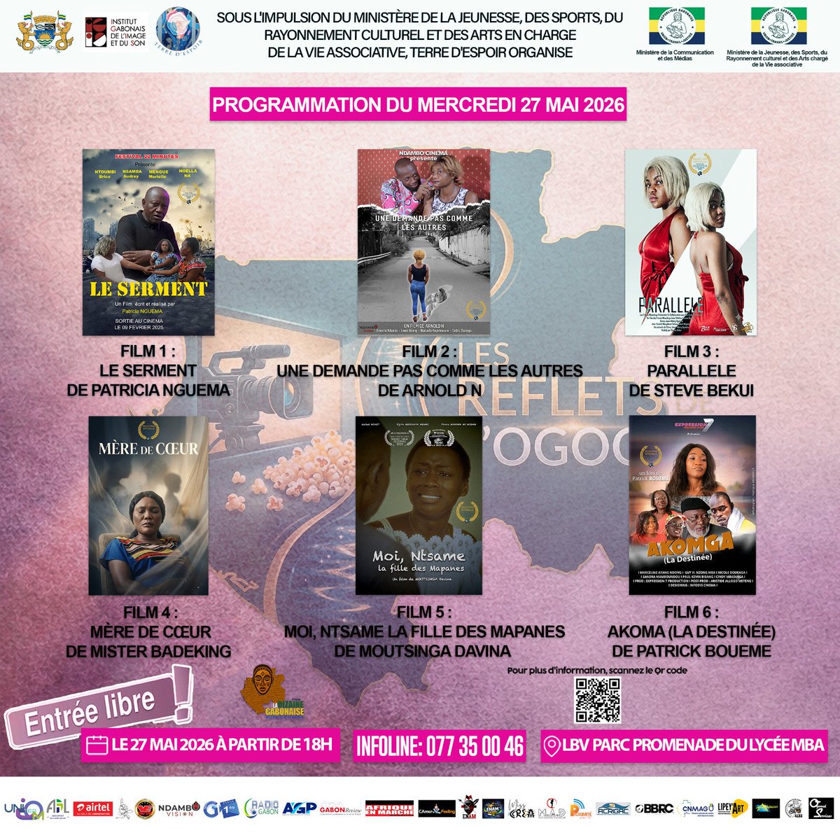 ndambovision's tweet photo. Dans le cadre des projections cinématographiques inscrites au festival la dizaine gabonaise de la culture et des arts, Ndambo cinéma par son film "Une demande pas comme les autres" sera en projection ce soir à 18h aux terrasses de l'estuaire dis en face du Lycée National Léon Mba https://t.co/nleX7D34ra