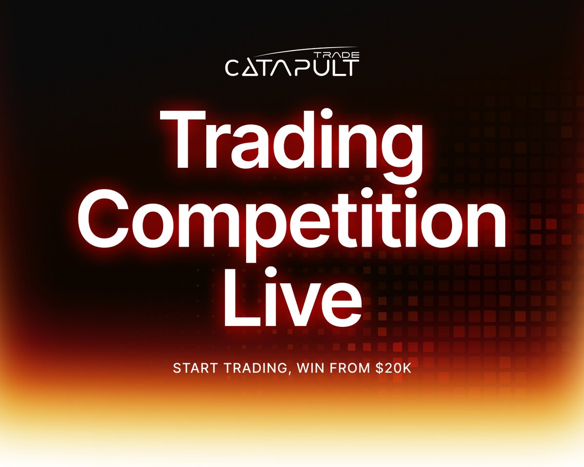 letsCatapult's tweet photo. The Trading Arena is live | Trade your way to the top

Registered? It's time to start trading. 37 top traders will claim the rewards, including the $5,000 grand prize. $20,000 in prizes in total.

The competition runs for 7 days, until June 3, 16:00 UTC. Participants are ranked by PNL. The higher, the better the prize.

To qualify, make at least 30 trades and reach $10,000 in volume. You can top up your balance up to three times during the competition.

Your PNL needs to be positive to claim a prize.

Good luck.