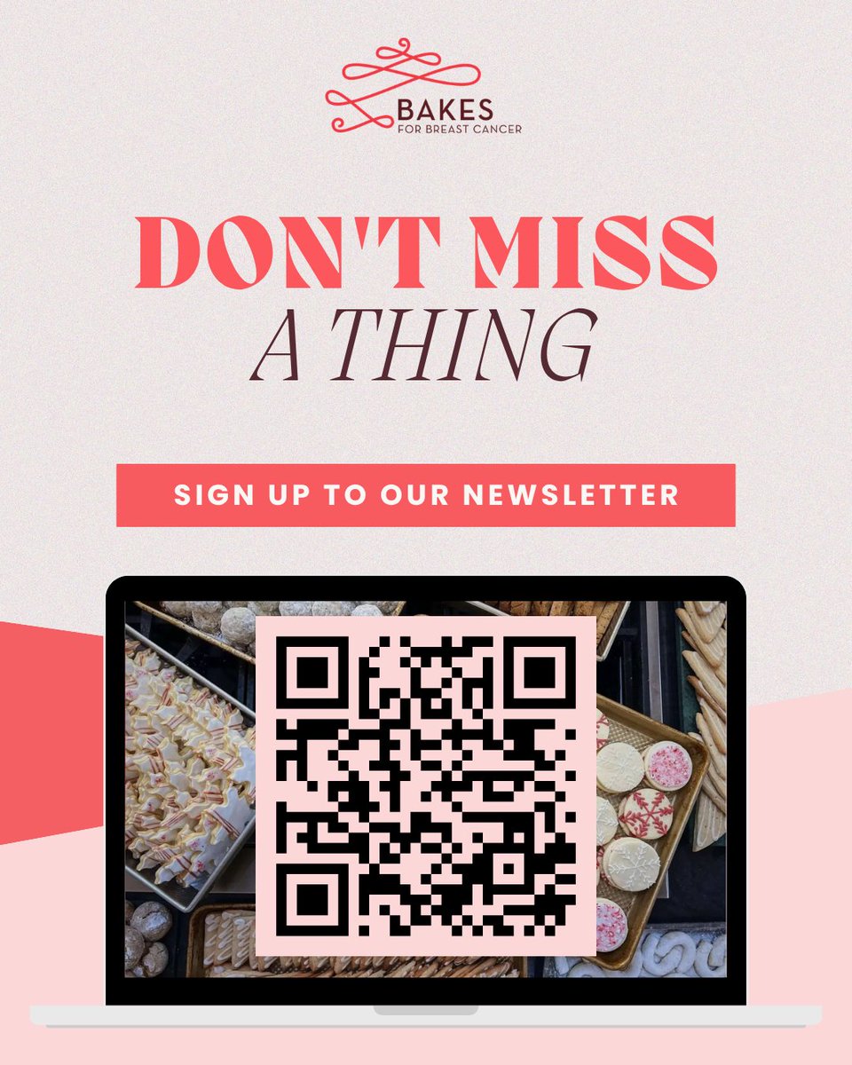 Bakes4Bc's tweet photo. Don’t miss a thing 💗

Be the first to hear about upcoming events, participating partners, impact stories, and ways to get involved with Bakes for Breast Cancer.

Sign up for our newsletter and stay connected with everything happening in our community. https://t.co/TLwYaX2dbZ