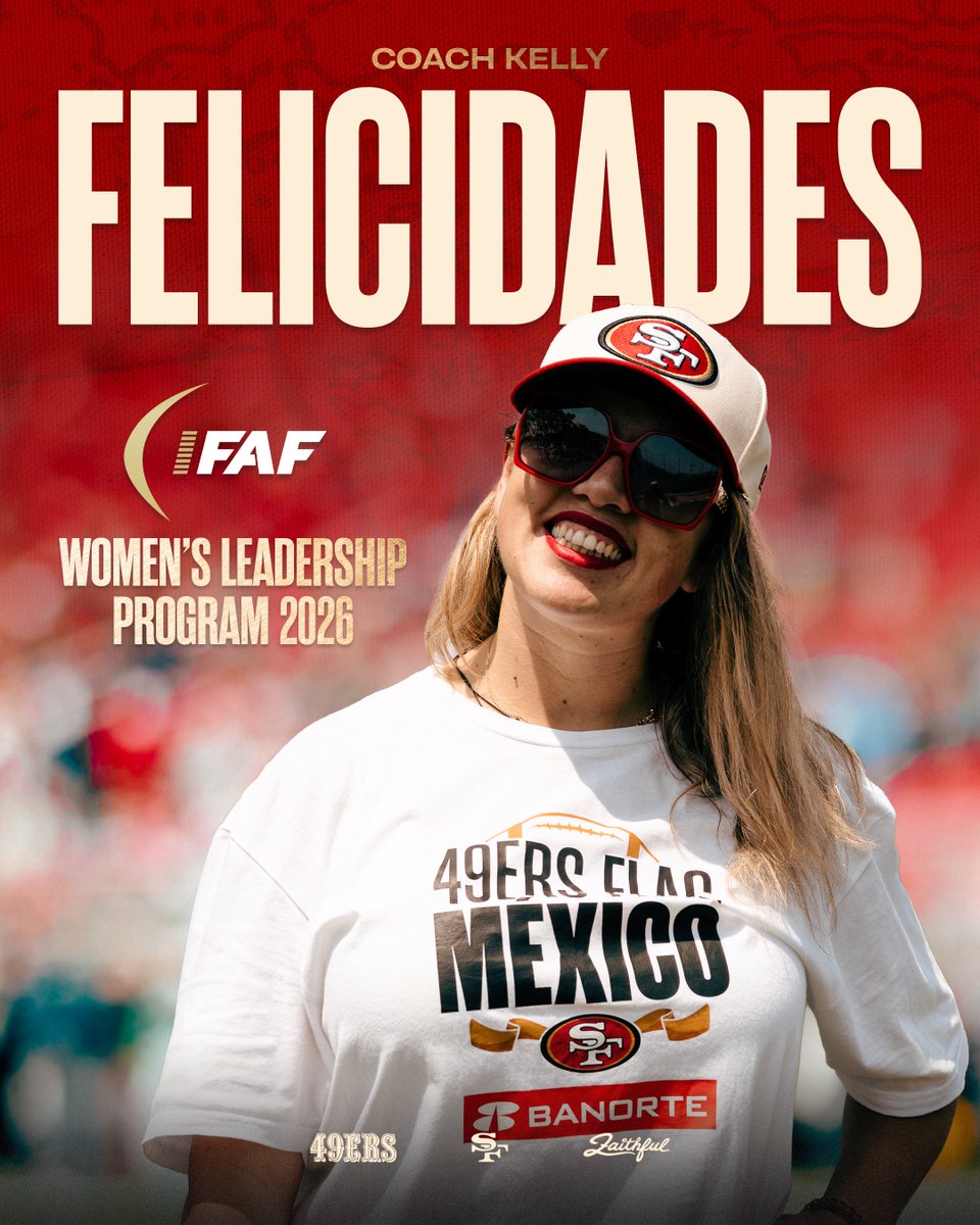 49ersESP's tweet photo. ¡En plan grande, Coach Kelly! 🤩

Estamos muy orgullosos por tu inclusion al primer grupo de @IFAFMedia Women’s Leaders en reconocimiento a tu desarrollo y liderazgo creando nuevos espacios para las mujeres en el football.

#FTTB https://t.co/JUdSaIsfrz