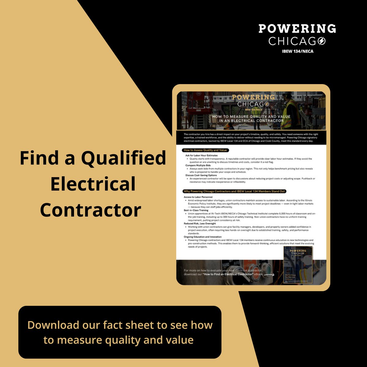 PoweringChicago's tweet photo. Powering Chicago signatory contractors have the training, local code knowledge, and NFPA 70B expertise to design and implement a program that keeps your facility safe and compliant.

Download our fact sheet: https://t.co/DzjQ7ao2cL

#NFPA70B #ElectricalSafety https://t.co/WOVsA8x5kV