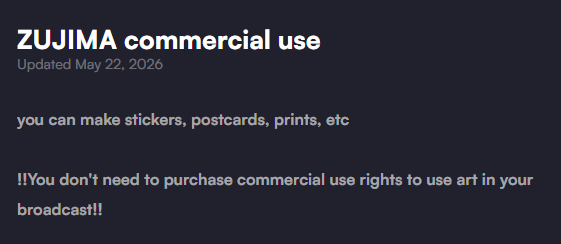 ZU_JIMA's tweet photo. It just occurred to me that this is why people aren't ordering my art☠️
You must purchase the commercial use license❗️ONLY FOR CREATING PHYSICAL MERCHANDISE❗️(postcards, stickers, etc.)
You are free to use my artwork for your streams or social media posts💫 https://t.co/RLWF5IxVM3