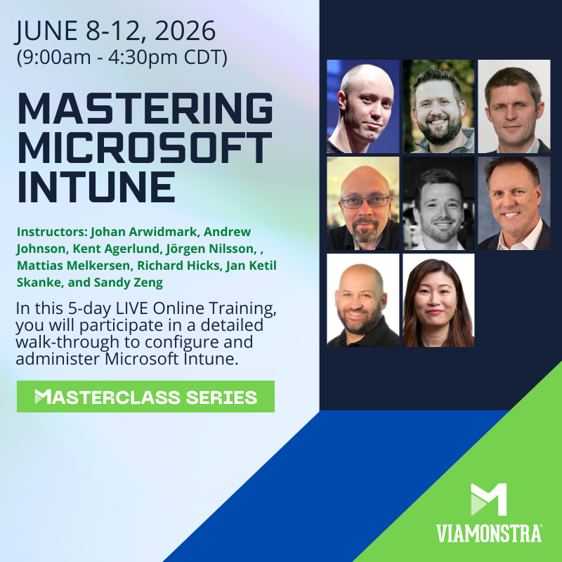 DeployResearch's tweet photo. ⚡ ALMOST HERE! Don't miss this #Intune dream team — Join us JUNE 8-12🕘9:00AM - 4:30PM CDT💻MASTERING MICROSOFT INTUNE with @jarwidmark and a team of top experts in the field!🚀#MSIntune #ViaMonstraAcademy

Enroll ➡️ https://t.co/ZqaJb9iADo https://t.co/TNPeHfpdiU