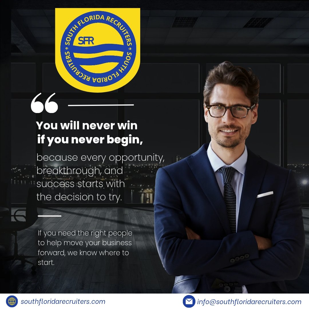 SFRcareers's tweet photo. Every achievement starts with a single step, so don't let fear of failure keep you from getting started.

📥 info@southfloridarecruiters.com
🌐 https://t.co/ZS34lXhV2Y

#CareerGrowth #CareerDevelopment #ProfessionalDevelopment #JobHuntingTips #CareerAdvice https://t.co/w9L2EqbFj1