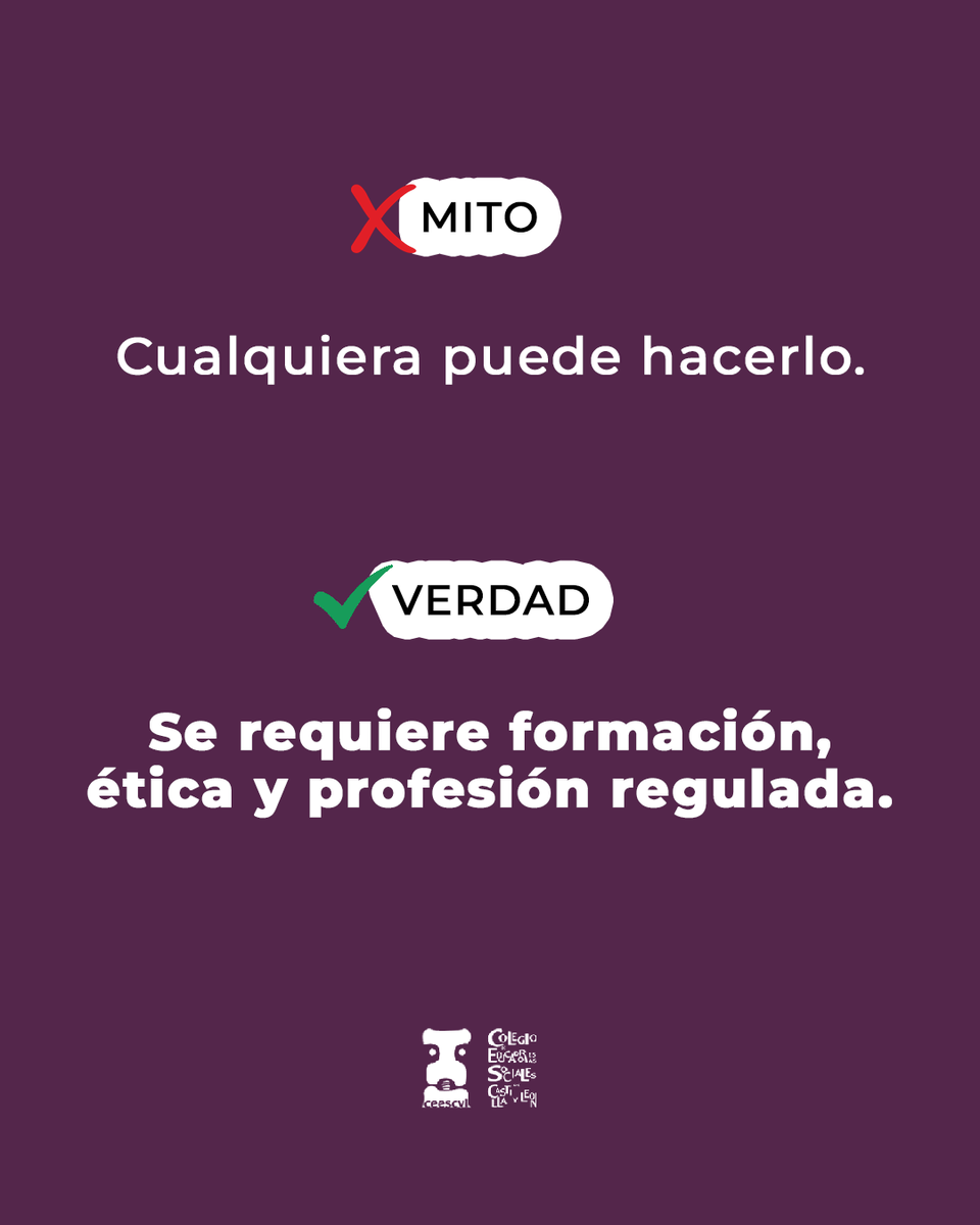 CEESCYL's tweet photo. Poner en valor nuestro trabajo es tarea de todas y todos. 💪 ¿Qué otro mito te encuentras a menudo en tu día a día? ¡Te leemos!

#CEESCYL #EducaciónSocial https://t.co/9Zkt6Neh35