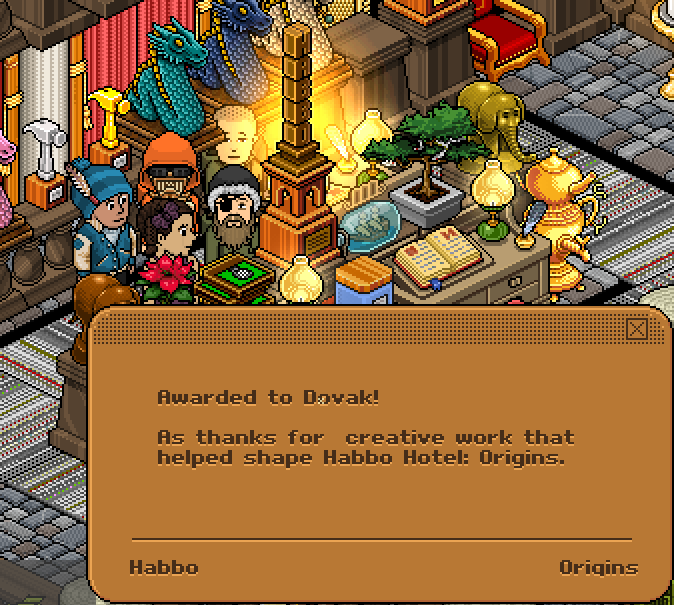 DovakHabbo's tweet photo. I finally solved my own telemaze and found this trophy in the end. 🏆

My childhood dream is complete now!

Thank you @SulakeDominic 🙏

#HabboHotelOrigins #HabboHotel #Habbo https://t.co/M5PgGuK2G0