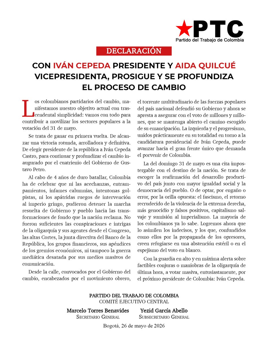 Partido del Trabajo de Colombia tweet media
