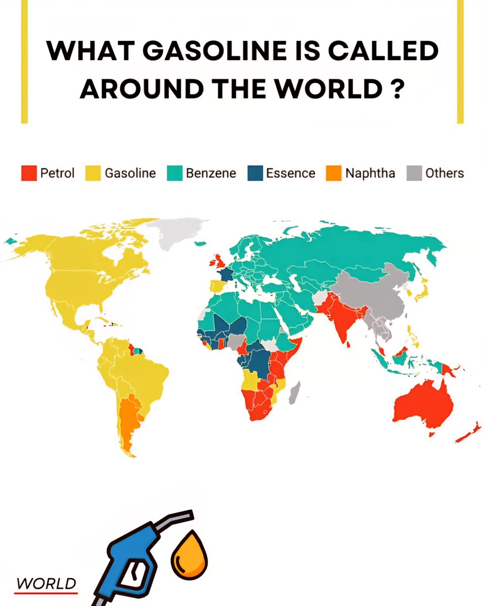What Gasoline is Called Around the World? ⛽️ 🟥 Petrol