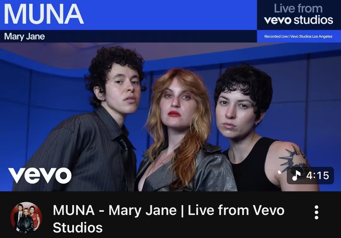 wheremunais's tweet photo. 🎥 | Watch MUNA perform Mary Jane live from VEVO Studios!

🔗 https://t.co/luake9mLEM https://t.co/kx6P5uYlGD