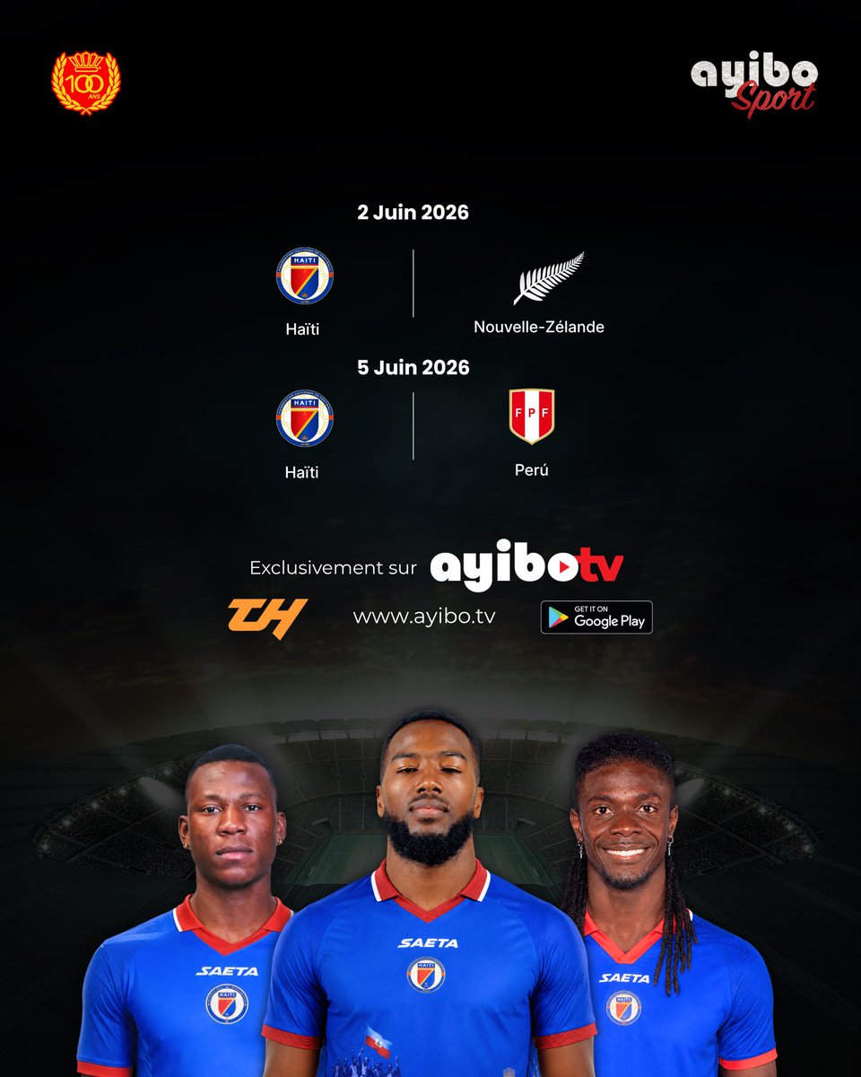 fhfhaiti's tweet photo. La Fédération Haïtienne de Football (FHF) et Sport GM, représenté par Gaël Mahé, annoncent la signature d’un accord avec AyiboTV / AyiboSport pour la diffusion officielle des deux matchs de préparation de la sélection nationale haïtienne face à la Nouvelle-Zélande et au Pérou. https://t.co/9OFaeGKCm4