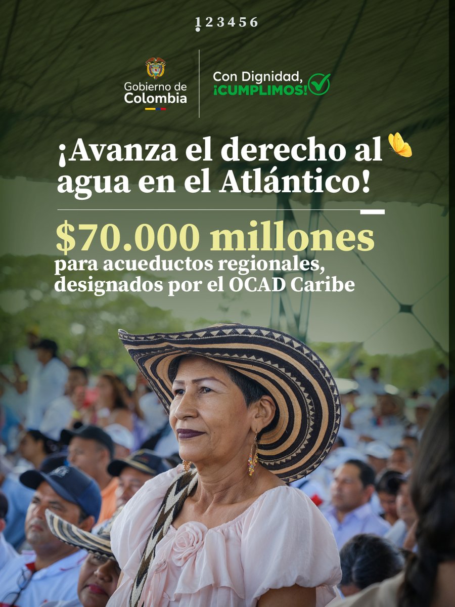 Regalias_gov's tweet photo. ¡Avanza el derecho al agua en el Atlántico!

Con una inversión de $70.000 millones, aprobada por el #OCADCaribe, se fortalecerán acueductos regionales en Palmar de Varela, Ponedera, Tubará y Sabanalarga.

#ConDignidadCumplimos https://t.co/pw8EAVmqk1