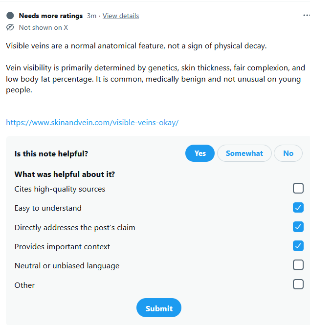 winterfuyu0101's tweet photo. 📢 Community Note - rate as helpful, thank you

By clicking the link below, you can help rate the note. If more people participate, we can get the note up faster.

🔗https://t.co/QSZfytCvjF?

not even her veins are free 😑 https://t.co/kwEtqRGu9v