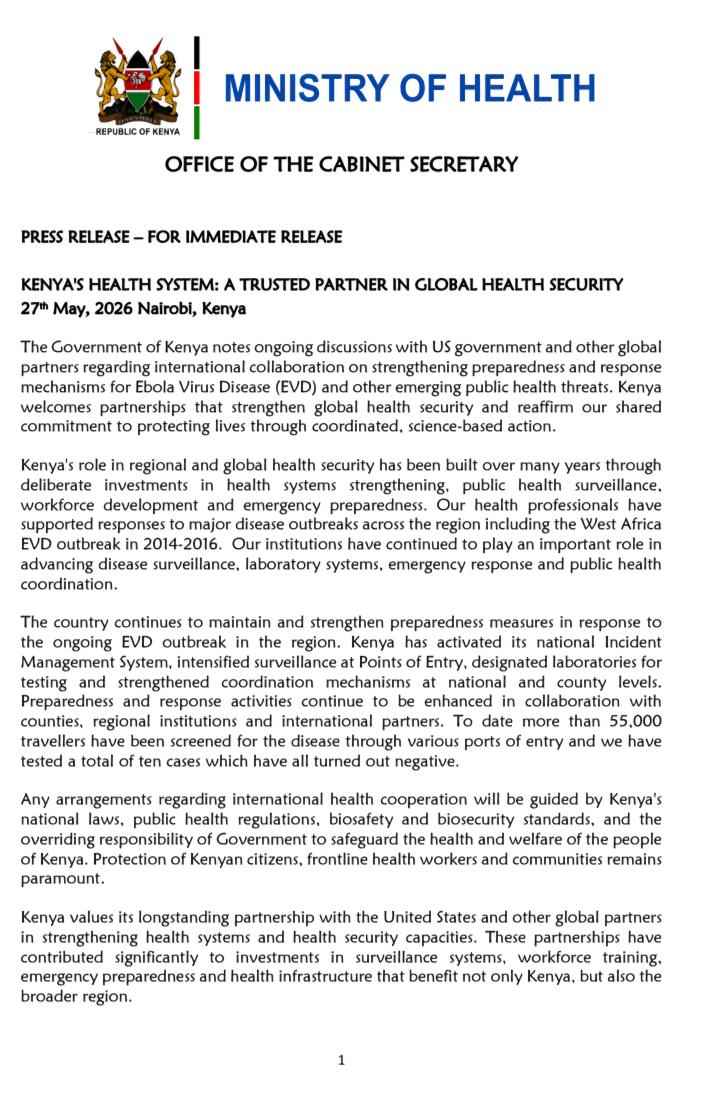 Hon. Aden Duale, EGH tweet media