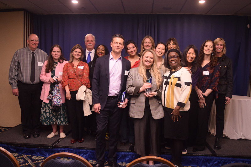 NatPress's tweet photo. When NPF's Covering Workplace Mental Health fellows visited D.C. this month, they attended the Carolyn C. Mattingly Award for Mental Health Reporting ceremony, sponsored by @theluvuproject, to celebrate the 2025 winners, @MackenzieMays of @bloomberglaw &amp; @jonschuppe of @nbcnews. https://t.co/gxYP7EvSHP