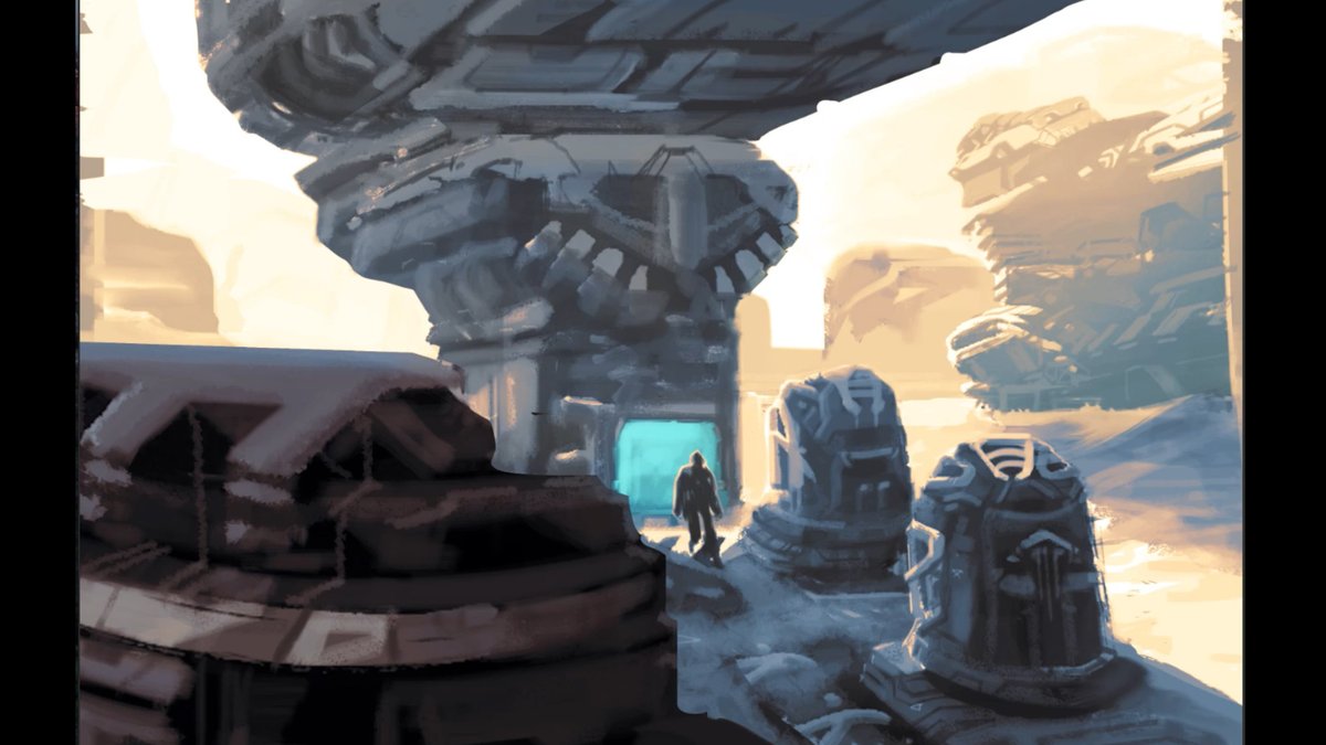 AumesRonoy's tweet photo. #conceptart #colorcomposition #digitalrough #scifiart "Cooler inside" (old Art) i.e "...põe-te à sombra..." a.k.a. "Canicule planétaire" https://t.co/N0juqahXe3