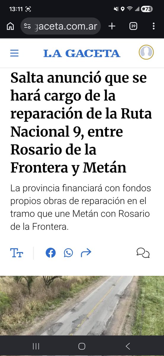 manuelcourel's tweet photo. Esperemos que @OsvaldoJaldo siga el buen ejemplo del Gob. de Salta y se haga cargo de arreglar el Acceso Sur a Tucumán. No falta plata, falta gestión. https://t.co/NHTucrs5i9