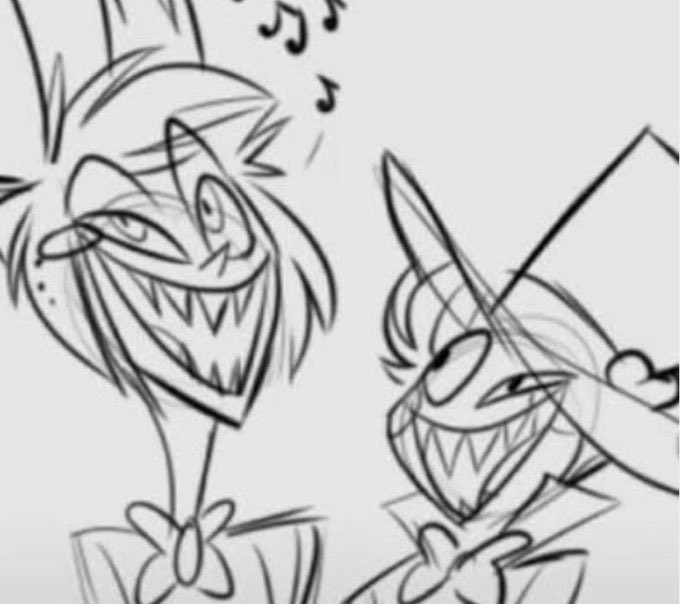 decoradoomed's tweet photo. I like that our collection of silly radioapple viv doodles keep growing

However I just know this means something evil is going to happen between these two

Lucifer and alastor are going to have one messy plot in the actual show https://t.co/fqbbPTKGbY