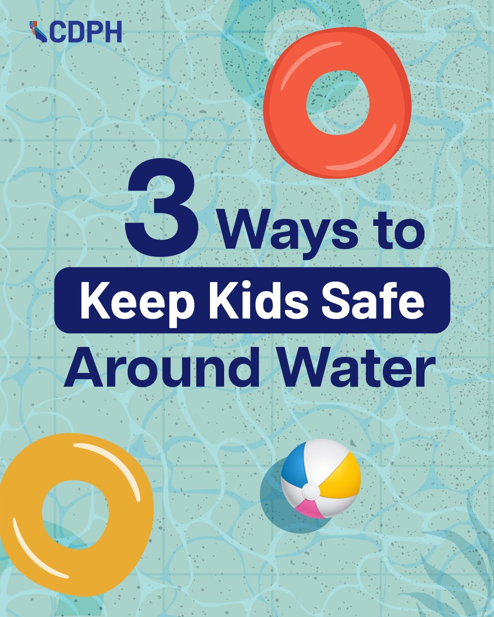 SCHSA's tweet photo. Drowning is the leading cause of unintentional death for toddlers in California. A non-fatal drowning often causes permanent brain damage from lack of oxygen. Protect children and prevent drowning with these 3 ways to keep kids safe around water.
https://t.co/nFiLNaQh8K
#WaterSafety #PoolSafely #DrowningPrevention #StanCountyHSA #StanislausCountyPublicHealth

El ahogamiento es la principal causa de muerte accidental en niños pequeños en California. Un ahogamiento no mortal suele causar daño cerebral permanente por falta de oxígeno. Proteja a los niños y prevenga el ahogamiento con estas 3 maneras de mantenerlos seguros cerca del agua.
https://t.co/nFiLNaQh8K