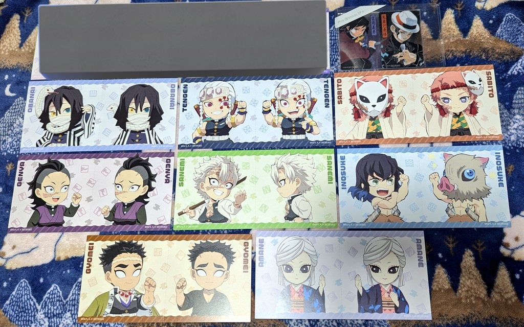 ssssss84a's tweet photo. 譲渡 交換 鬼滅の刃 ufotable カフェ 繋がる 大集合 特典 繋がる カード

譲:立志編
宇髄、伊黒、伊之助、錆兎
柱稽古編
実弥、玄弥、●悲鳴嶼、●あまね

求:定価＋送料、義勇、無惨様

譲渡、交換どちらも義勇か●含むお取引
まとめて優先
大阪市内手渡し、郵送 https://t.co/jucE2Actlb