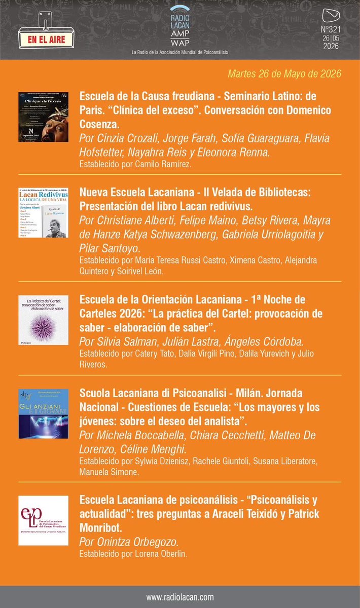 nel_amp's tweet photo. 🔶Radio Lacan : 
https://t.co/MCJPdYE53u https://t.co/AMO1zsSqsS