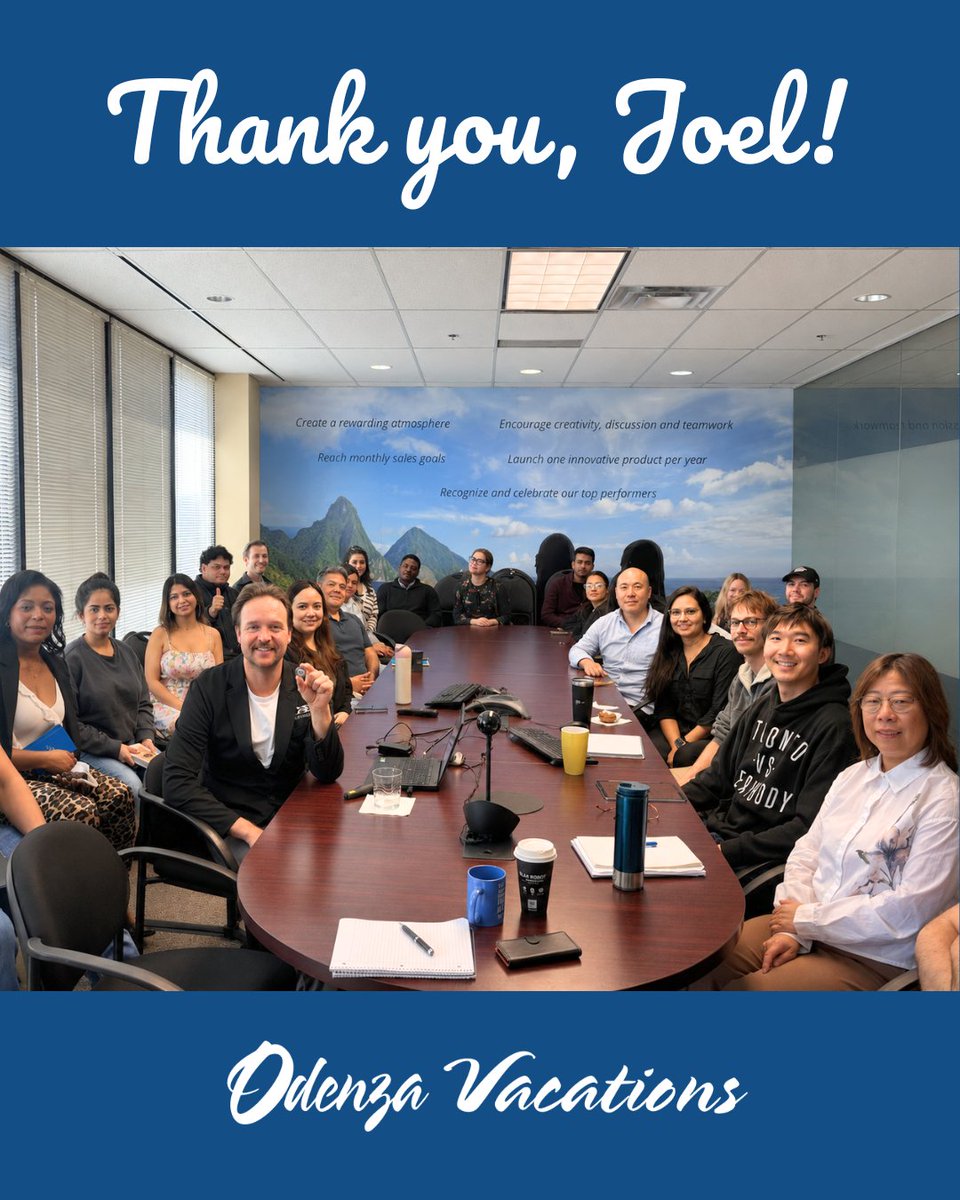 Odenza's tweet photo. A huge thank you to Joel for taking the time to visit the Odenza Vacations team and deliver an incredible in-person training session on Princess Cruises! 🚢

We truly appreciate the insights, industry knowledge, and helpful tips you shared with our team. And of course, thank you as well for the delicious doughnuts! 🍩

We always value opportunities to learn, grow, and strengthen our partnerships. Thanks again for a fantastic session!