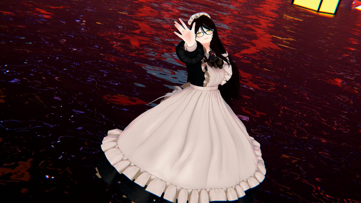 LucreciaGrace's tweet photo. Dressed Shizuka up in a maid outfit for a maid cafe event yesterday in VR rp <3 She is super hecking adorable like this ^_^ https://t.co/4u2Uuh72P5
