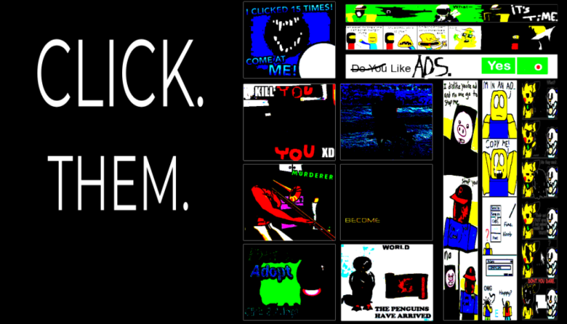 parasite4125's tweet photo. it lurks within the ads... (tryna to do an arg with this guy, dunno how i will execute it,,,) #roblox #robloxart #robloxarg #arg https://t.co/ykhjOqFGx9
