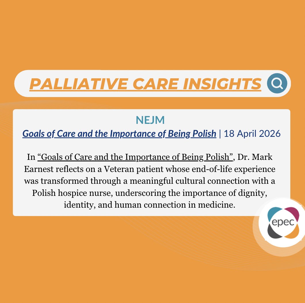 EPEC_Palliative's tweet photo. In a New England Journal of Medicine essay entitled “Goals of Care and the Importance of Being Polish,” Dr. Mark Earnest remembers a Veteran patient.

https://t.co/f1QaKC7Gdh https://t.co/6FnlfsmtwU