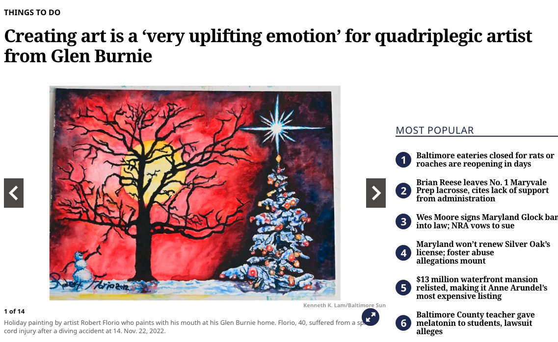 Chelsea_Grn's tweet photo. @DDNowhere it really does take 2 seconds to pull your head out of your ass. 
In case you're also incapable of reading the bottom text too: "Holiday painting by artist Robert Florio who paints with his mouth ..." https://t.co/2gjjqV2QvQ