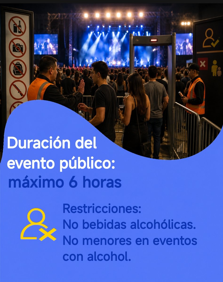 GoberElOro's tweet photo. Un evento autorizado también debe cumplir condiciones específicas.

Desde la duración máxima hasta las medidas de control y seguridad, todo debe respetarse para evitar sanciones. Recuerda: el trámite no tiene costo.

@IntendenElOro 

#HazloOficialHazloSeguro https://t.co/9OKI0tzLfn
