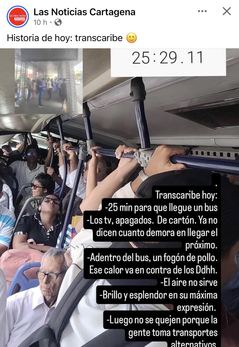 dalopez3's tweet photo. Señor Alcalde @dumek_turbay esas fotos son de ayer y de hoy de usuarios de Transcaribe, ese sistema venía mal pero desde que puso a su amiga Ercilia en la Gerencia terminó acabando lo poco que quedaba de ese pésimo y fatal servicio público! Hasta cuando? https://t.co/Wr0909kDtG