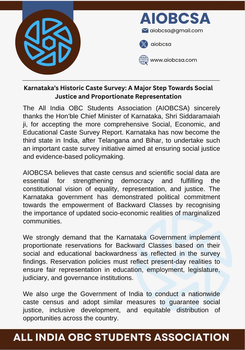 All India OBC Students Association (AIOBCSA) tweet media