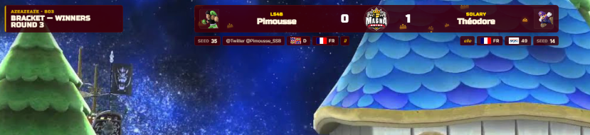 Pimousse_SSB's tweet photo. Petit point d'avancé de mon soft de regie pour smash Voici l'overlay fragmenté.
1. Theme de base ( couleur de personnage ON )
2. Synthwave  
3. Nuit enneigée
4. Alsace ( coucou @AlsaceArena  ) https://t.co/rAJYt0kYrL