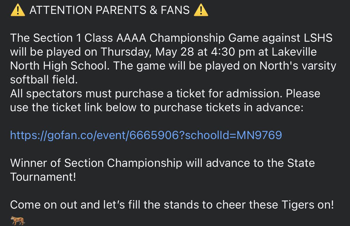 FHSTigerSB's tweet photo. ⚠️ ATTENTION PARENTS &amp; FANS ⚠️

https://t.co/gPr0Xp8HmT https://t.co/YWAHym1Oao