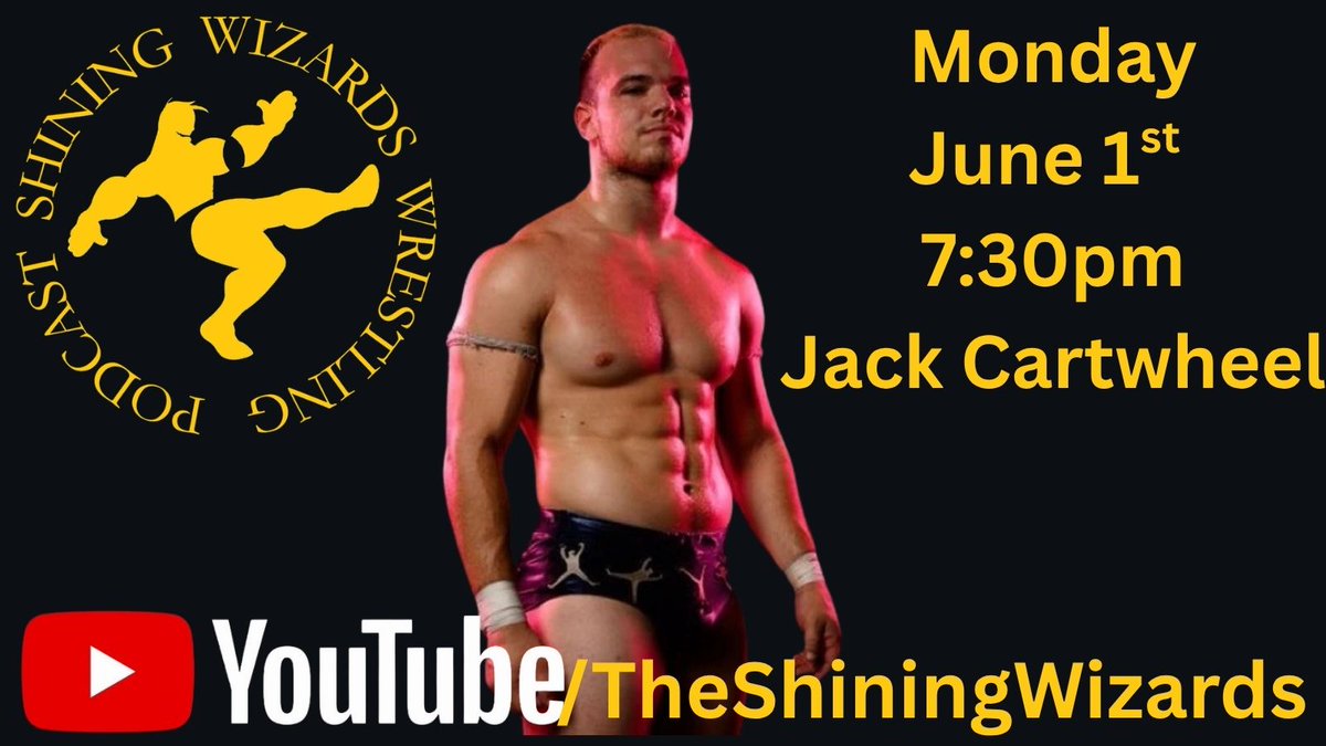 wizardspodcast's tweet photo. Set a reminder
Monday Night @jackcartwheel joins The Shining Wizards 
Subscribe on Youtube so you NEVER miss a live show &amp; Subscribe wherever you listen to podcasts so you can catch up with the Wizards whenever you want 
#ShiningWizards #WrestlingPodcast https://t.co/cWLR8ICcUF