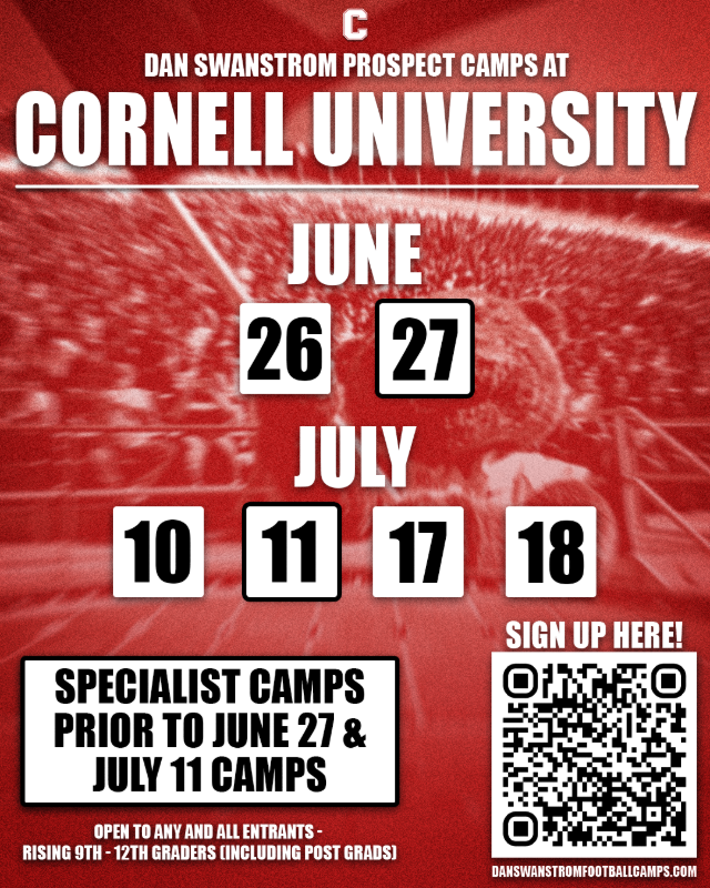 M_E_Miller's tweet photo. Multiple Ways to get Connected with Cornell Football this Summer! Hope to see you there🔥 https://t.co/RGUjV6WyLF