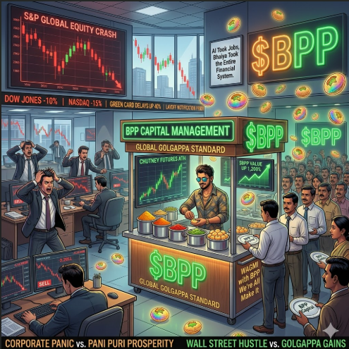 Bhayapanipuri's tweet photo. Chutney Capital:

Hedge funds manage billions.

Bhaiya manages peak-hour pani puri demand with zero downtime.

$BPP 🌶️📈

Buy here:
https://t.co/kj5mmhJF9k
#BPP #Crypto #Memecoin #Solana #IndianTech #StartupCulture #CorporateLife https://t.co/WVRtWeMgtb