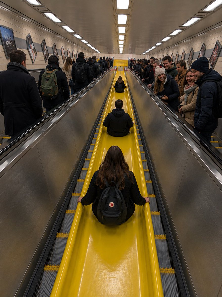 WirralLine's tweet photo. Good Evening Tax Payers! 
Tony Blair has been woken up and is now a Tory while Brown is holding hands with Starmer.
The posh end of Moorfields station escalator playing up again, why not sort a slide? I'd argue is probably safer. @merseyrail chuck this idea in your monthly ideas https://t.co/SYag4V5Zyx